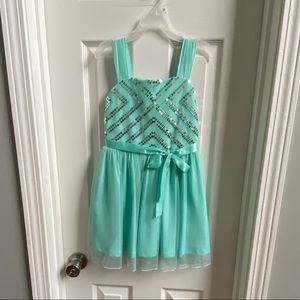 BCX Girls Turquoise Party Dress Size 7